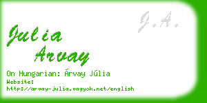 julia arvay business card