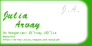 julia arvay business card